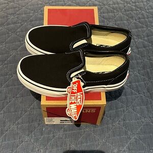 Vans Kids Classic Black Slip-On Sneakers